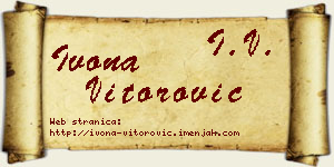 Ivona Vitorović vizit kartica